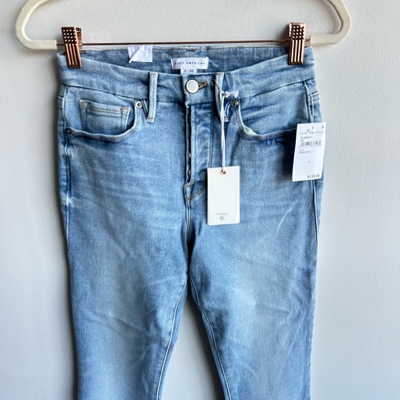 Good American Skinny Jeans Womens Size 0/25 Blue Light Wash Button Fly NWT - Picture 8 of 9